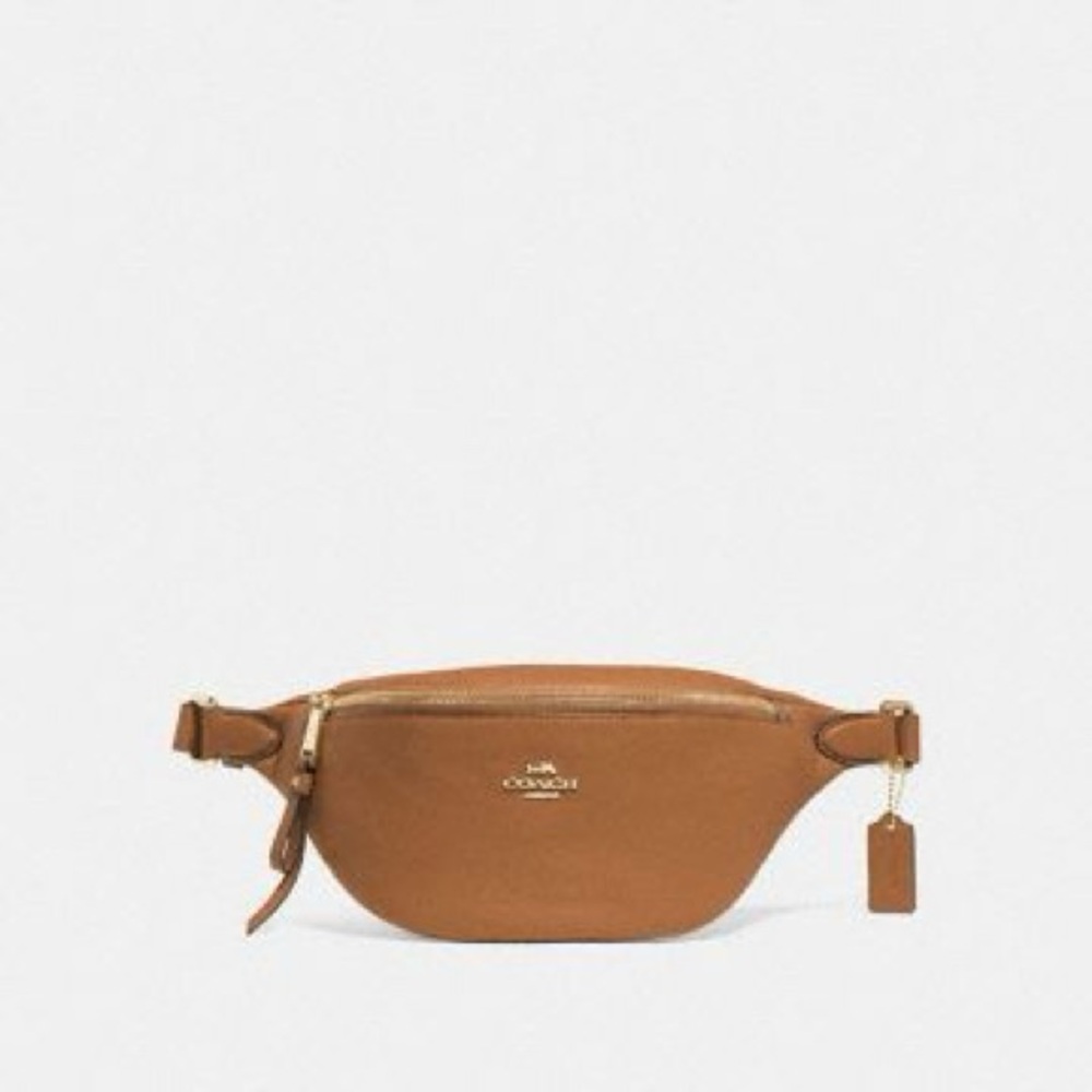 COACH Leather Belt Bag - 
Leather Tan Gold